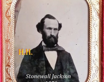 General STONEWALL JACKSON 1/9 Ambrotipo c.1859 ANTIBELLUM ¡Foto! Relacionado con la Guerra Civil