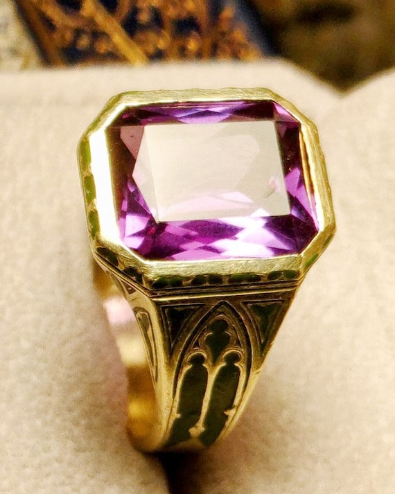 Antique Art Deco 14K Gold Tanzanite or Alexandrite