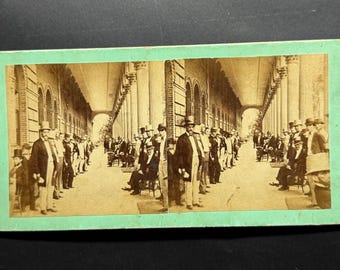 SHIPPERLY'S Saratoga Stereoview / VANDERBILT I GOULD widziani razem! ok. 1880 r. *Rzadkie!