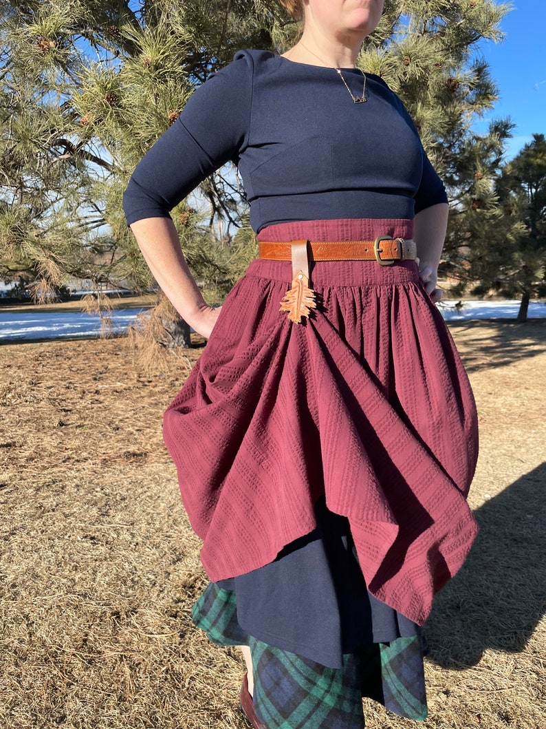 Tooled Leather Leaf Skirt Hike Hitch Etsy