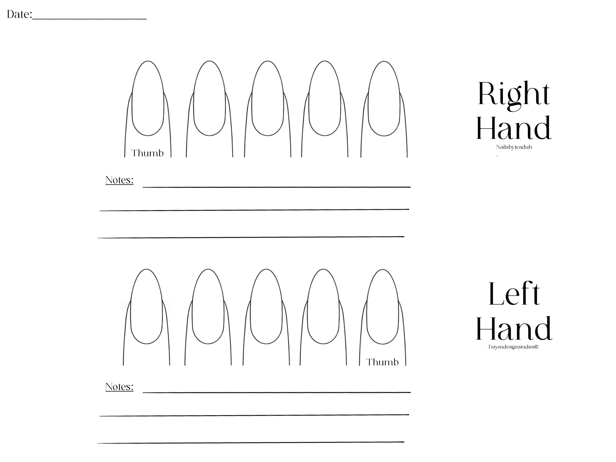 Nail Art Planner Nail Design Template (digital Download) Etsy Nail Art Planner Nail Design Template (digital Download) Etsy