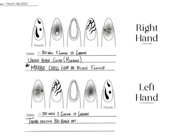 Nail Art Planner Nail Design Template (Digital Download)