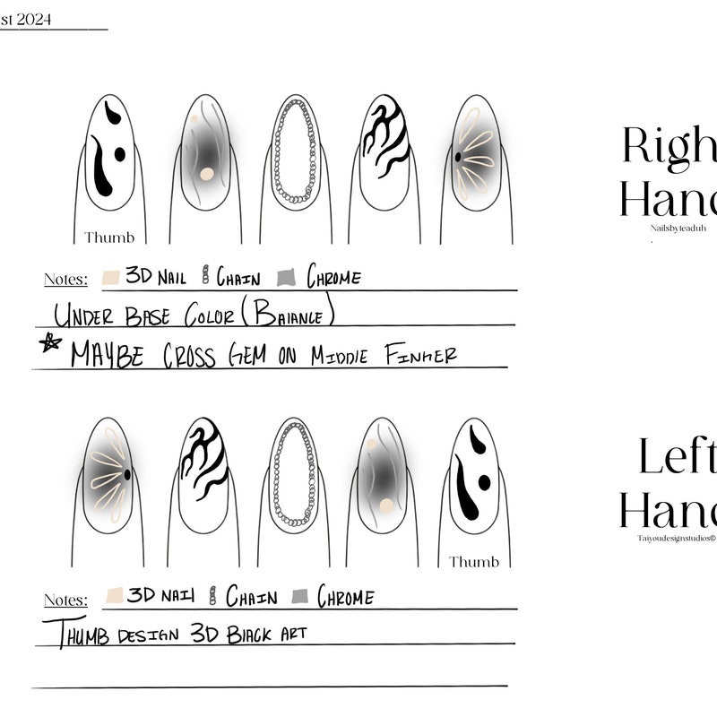 Almond Nail Template Etsy