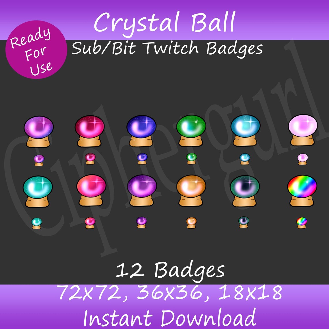 Crystal Ball Twitch Sub/bit Badges Etsy