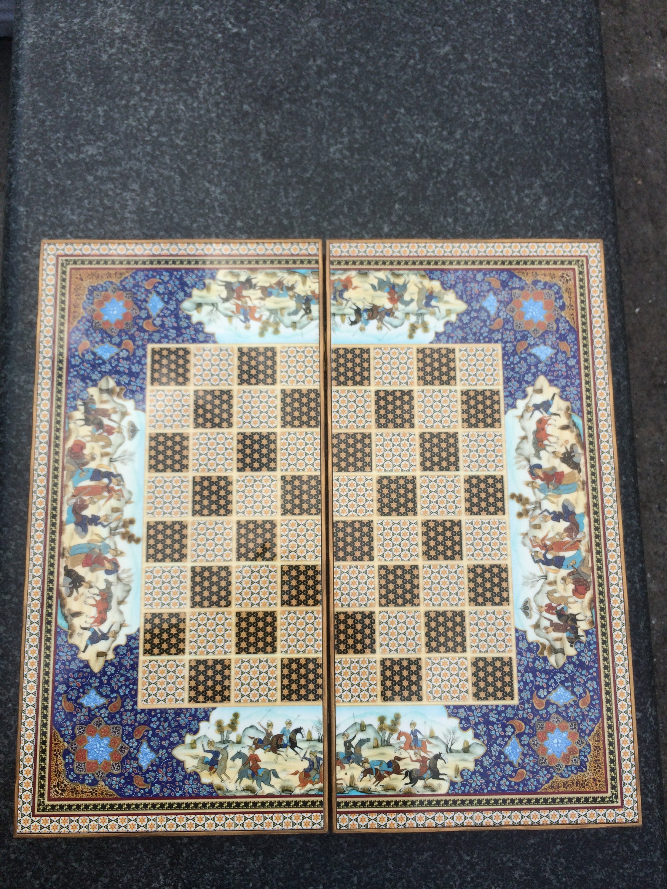 ペルシャの高級ハンドメイドチェス& バックギャモン 高級バックギャモン木製バックギャモンチェスセット：手作りペルシャ