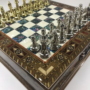 Handmade Wooden Chess Set with Storage, Luxury Chess Board with Storage, Unique Gift for Dad, Graduation, Father's Day, Adults & Collectors