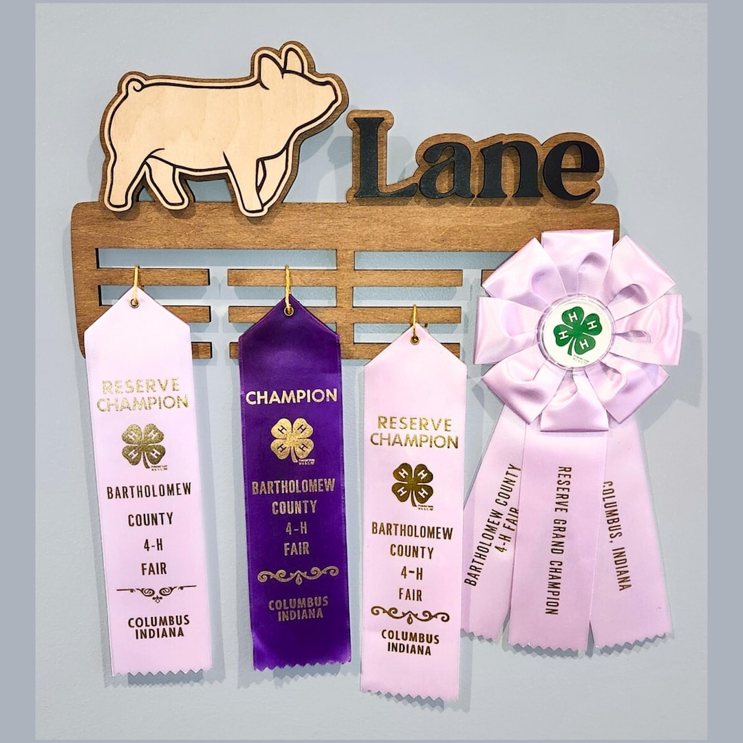 Personalized up Ear Pig 4-H Ribbon Display- Livestock Projects - Etsy