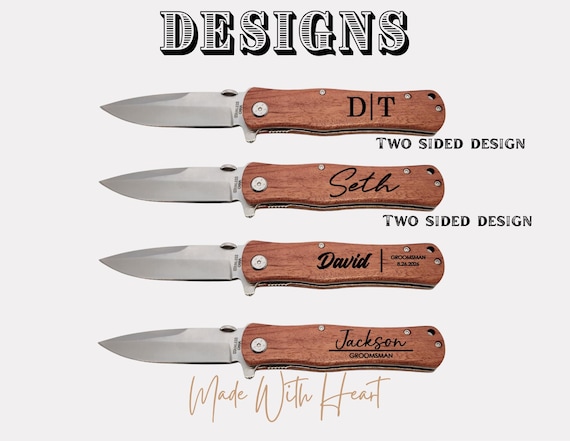 A custom-engraved pocket knife that doubles as a keepsake — practical EDC meets sentimental gift in a way a mug never could.