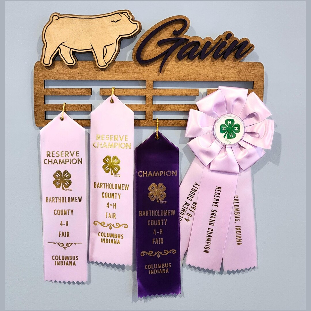 Personalized Down Ear Pig 4-H Ribbon Display- Livestock Projects - Etsy