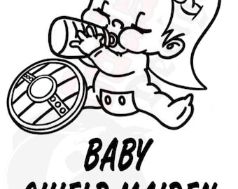 Baby Shield Maiden On Board Vehicle Window Decal
