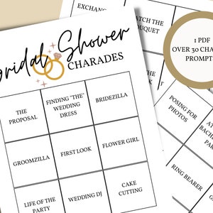 Jogo de charadas para chá de panela | Perguntas sobre charadas para chá de casamento para impressão | Cartões de jogo de charadas de solteira | Perguntas sobre charadas nupciais