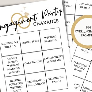 Engagement Party Charades | Charades Game for Engagement Party | Co-Ed Bridal Shower Game | Engagement Party Games | Charades for Couples