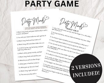 Afdrukbare game Dirty Minds vrijgezellenfeest | Dirty Minds-vrijgezellengame downloaden | Dirty Minds-spel meidenavond | Grappige spelletjes damesavond