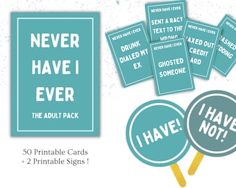 Non ho mai mai gioco di coppia / Non ho mai mai gioco stampabile / Le coppie non ho mai gioco di carte e paddle