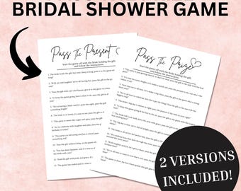Pass The Gift Bridal Shower Game | Pass The Prize Bridal Shower Game | Pass The Present Wedding Shower Game | Pass the Poem Bridal Shower
