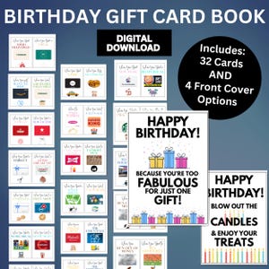 Geburtstagsgeschenk Kartenbuch, druckbare Geburtstagsgeschenk Kartenhalter Digitaler Download, alles Gute zum Geburtstag Geldgeschenk Idee, Teen Jungen Geschenk, Teenager Mädchen