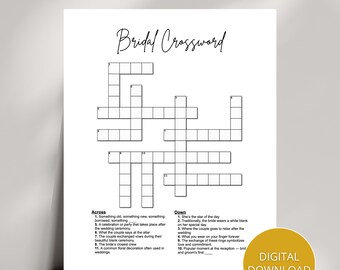 Brautparty Kreuzworträtsel: Druckbare Hochzeit Aktivität (Digitaler Download)