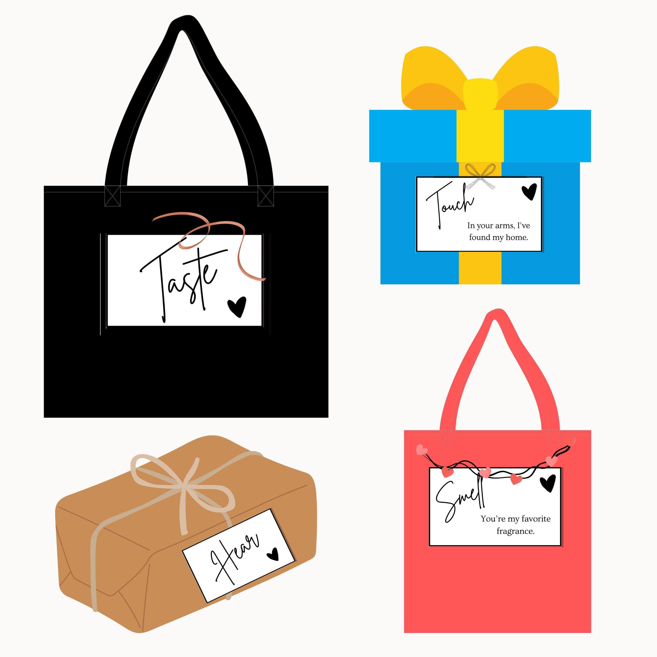 Sentimen Items Label 5 Senses Gift Tags Labels | Five Senses Gift Labels Printable | 5 ...