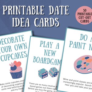 Ideekaarten voor een date | Afdrukbare datum-nachtkaarten | Cadeau voor stellen | Jarenkaarten met datumidee | Ideekaarten voor een avondje uit | Ideekaarten voor dates