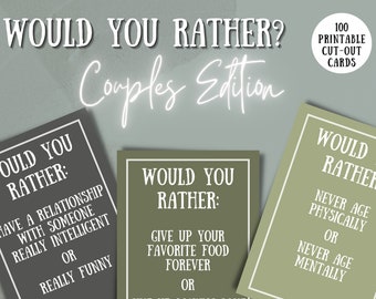 Would You Rather Couples Game | Would You Rather Printable Question Cards | Couples Question Game | Would You Rather Relationship Game