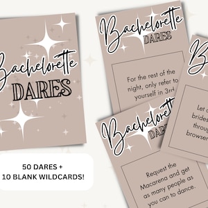 Funny Bachelorette Party Dares | Truth or Dare Bachelorette | Bachelorette Truth or Dare Game Cards Printable | Funny Bachelorette Games