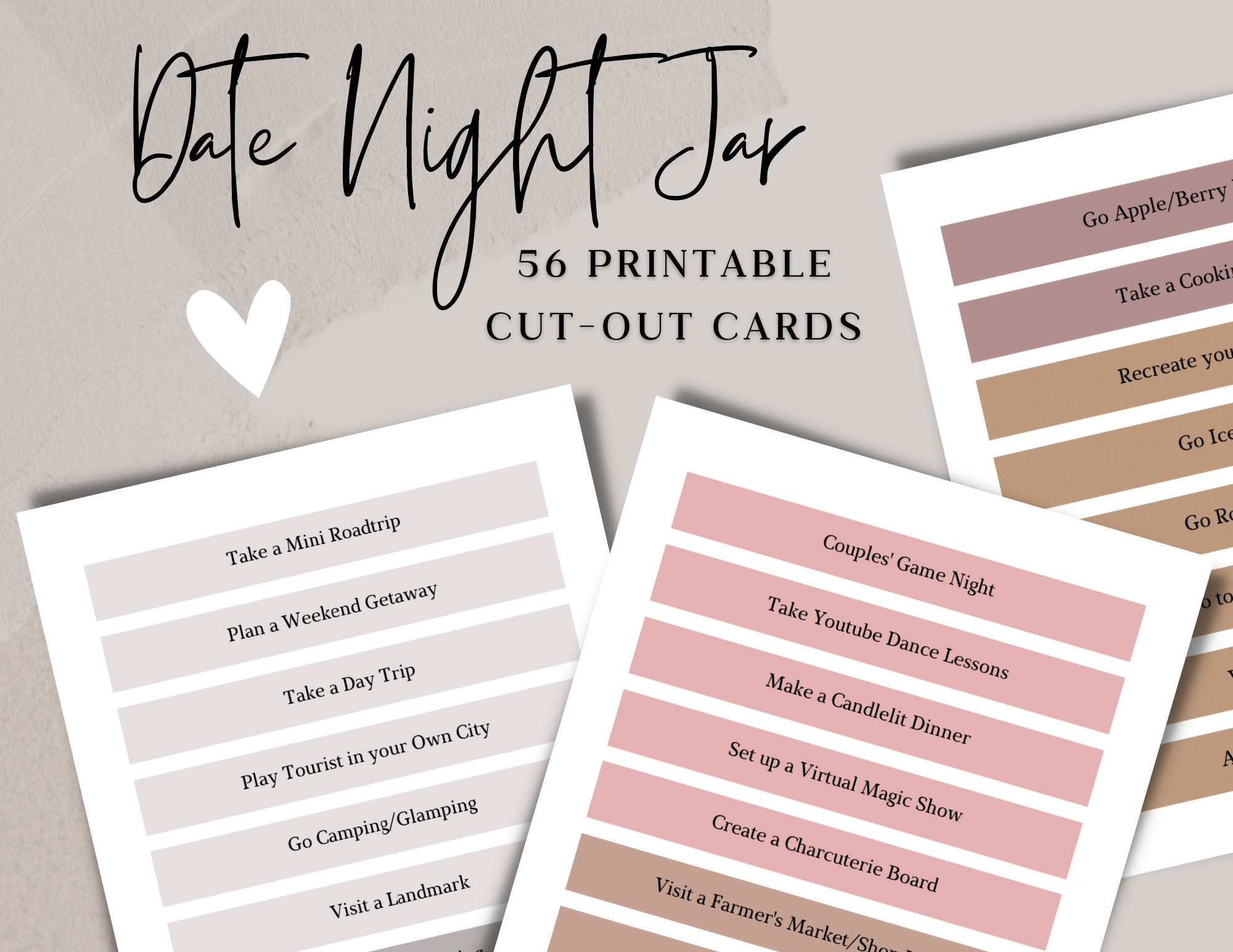 Date Night Ideas Jar + Printables from Somewhat Simple