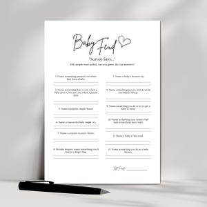 Baby Shower Family Feud Game, Baby Feud Printable, Baby Shower Feud Game, Funny Baby Shower Activity for Adults, Gender Neutral With Answers