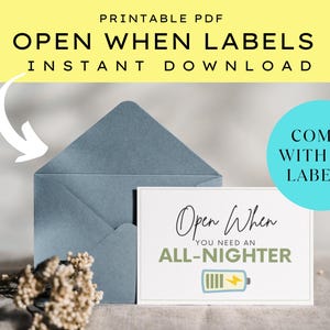 Open When Letter Labels College Students - Open When Envelope Labels ...