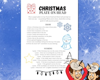 Weihnachtsteller auf dem Kopf, lustiges Urlaubs-Zeichen-Spiel für Büro-Party, Senioren, Weihnachtsfeier-Spiele für Kinder, Jugendliche und Erwachsene