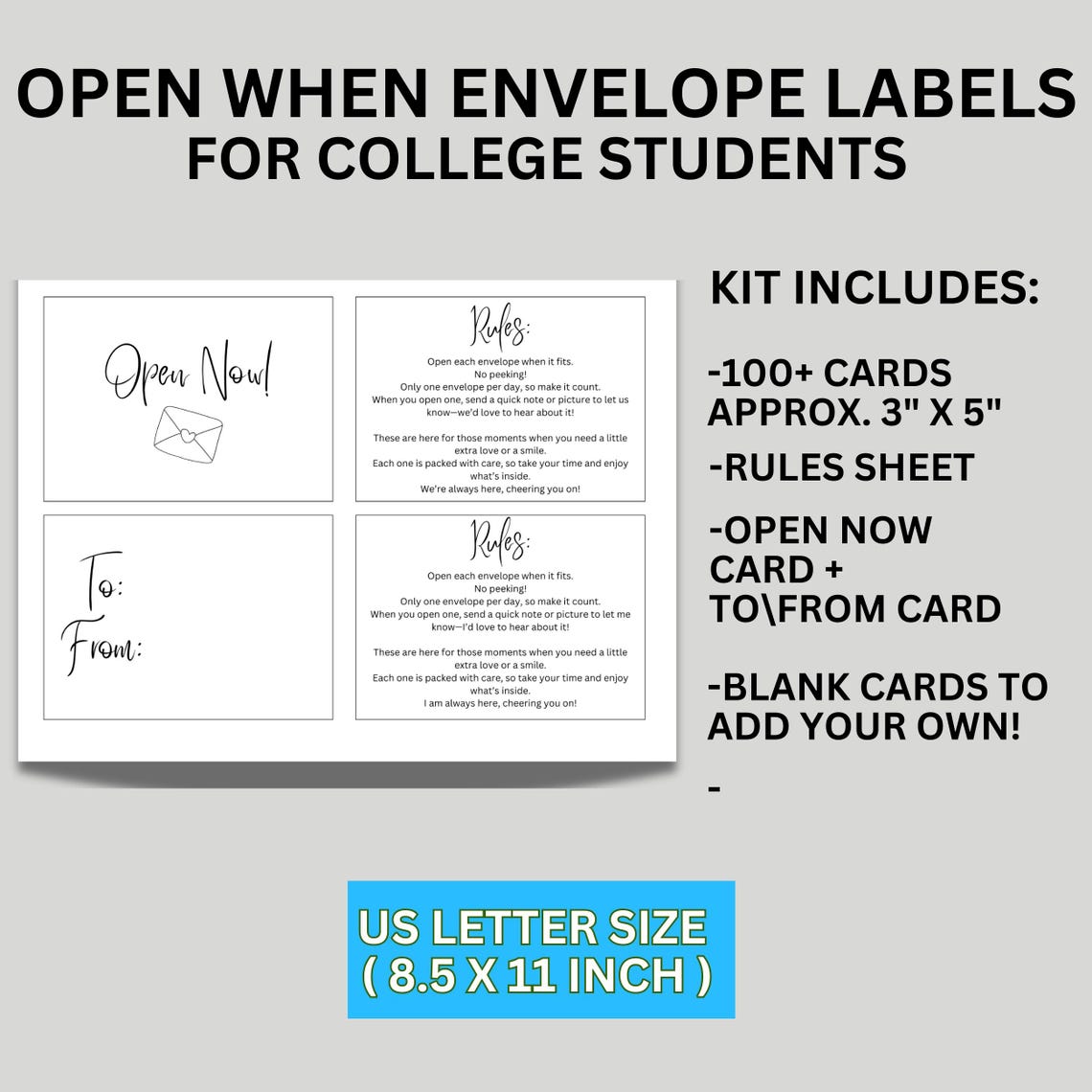 Student Envelopes Printable Open When Envelopes College Students for Guys, College Open ...