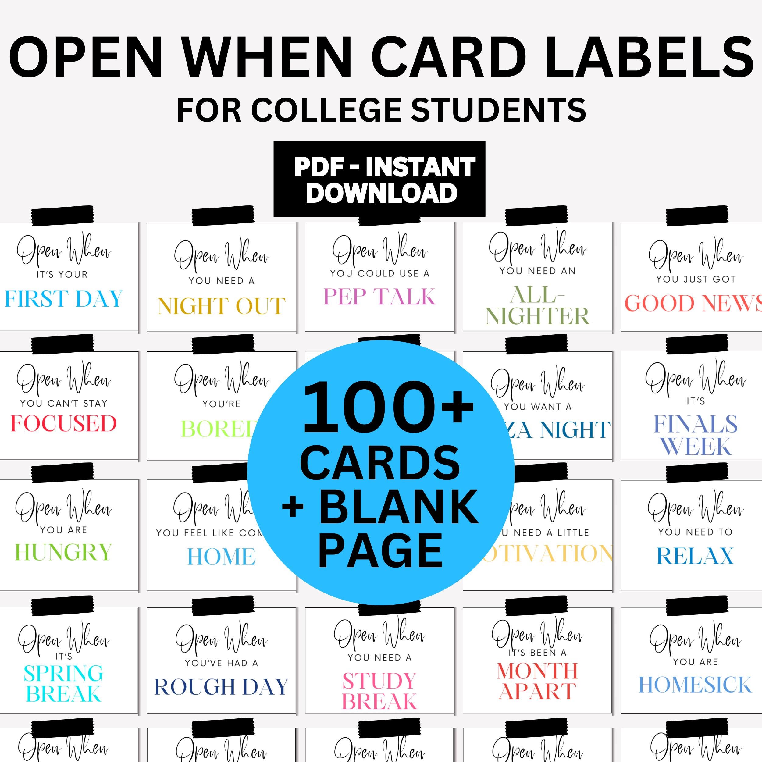Student Envelopes Printable Open When Envelopes College Students for Guys, College Open ...