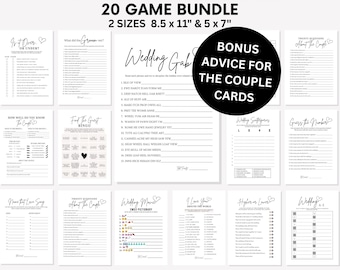 Couples Shower Games, Coed Bridal Shower Activities, Couples Trivia Games, Wedding Shower Activity Bundle, Printable Download, Bridal Party