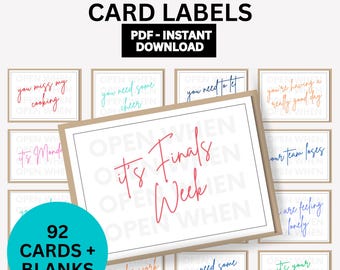 Cartas "Abrir cuando": Regalo para estudiantes universitarios, regalo de despedida, 92 etiquetas imprimibles (Descargar PDF)