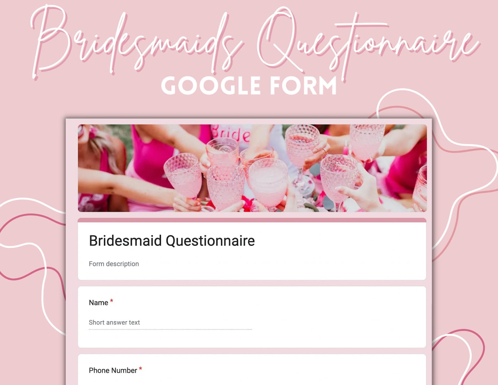 Editable Bridesmaid Questionnaire Form Bridesmaids Questionnaire