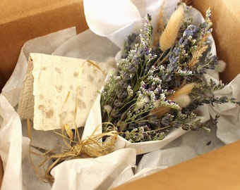 Mini Dried Bouquet | Lavender or Eucalyptus - All Natural Dried Flower Arrangement