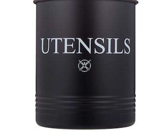 Steelware Central Utensil Holder Large Crocks Kitchen (matte black)