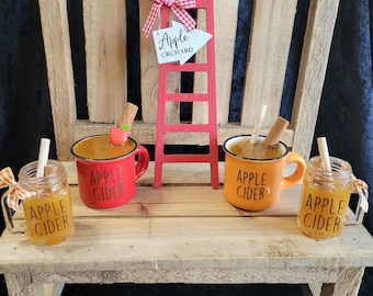 Apple Cider Faux Mugs & Mason Jars