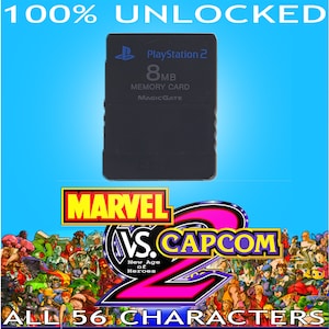 Marvel vs Capcom 2 Tarjeta de memoria PS2 100% desbloqueada Todos los personajes