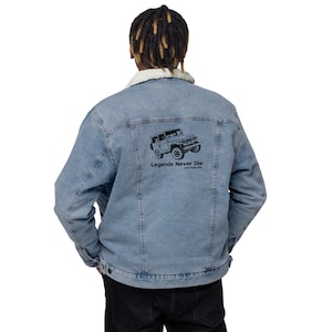 BMW FJ Cruiser Hoodie | Toyota Land Cruiser FJ40 | FJ Kreuzer | Klassischer FJ Kreuzer | Unisex Sherpa-Jacke aus Jeansstoff