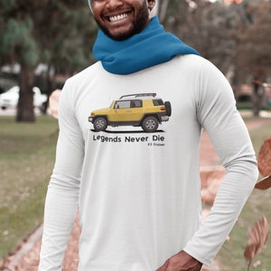 Toyota Land Cruiser FJ Cruiser | FJ Kreuzer | Touao FJ Cruiser T Shirt | Gelb | Unisex Langarmshirt