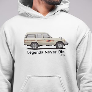 Toyota Land Cruiser 60er Serie | BMW Unisex Fleece Kapuzenpullover | Toyota Land Cruiser 4x4 | Toyota Allrad