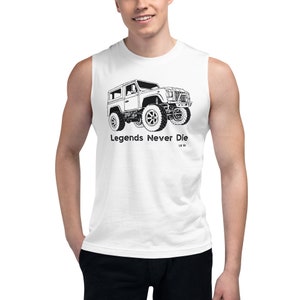Land Rover | Land Rover Defender | Land Rover 90 | Defender 90 | Blue | Unisex Sleeveless Tee | Muscle Shirt