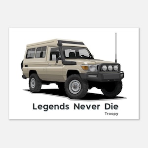 Póster de papel semibrillante clásico de la serie Toyota Land Cruiser 70 / Póster de Troopy de Toyota Land Cruiser / Toyota Land Cruiser 70