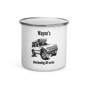Personalized Land Cruiser 80 Series Enamel Camping Mug