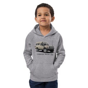 Toyota Land Cruiser 70 Series Kids Hoodie: Organic Cotton Troopy 4x4