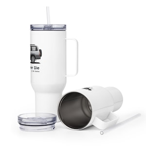 Toyota Land Cruiser 80 Series with bull bar Travel mug with a handle