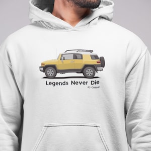 BMW FJ Cruiser Hoodie | Unisex Fleece Kapuzenpullover | FJ Kreuzer | Chrysler 4x4 | Toyota Allrad | Gelb |