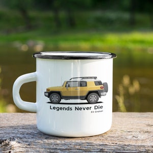 Toyota FJ Cruiser | Toyota 4wd | Toyota Enamel Mug | Outdoor Camping Mug | FJ Cruiser | Yellow