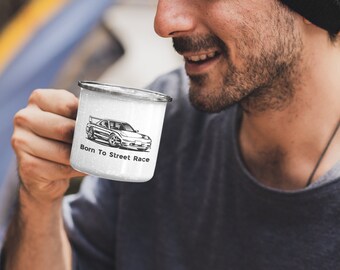 Mazda RX7 Enamel Mug: JDM Racing Car Gift