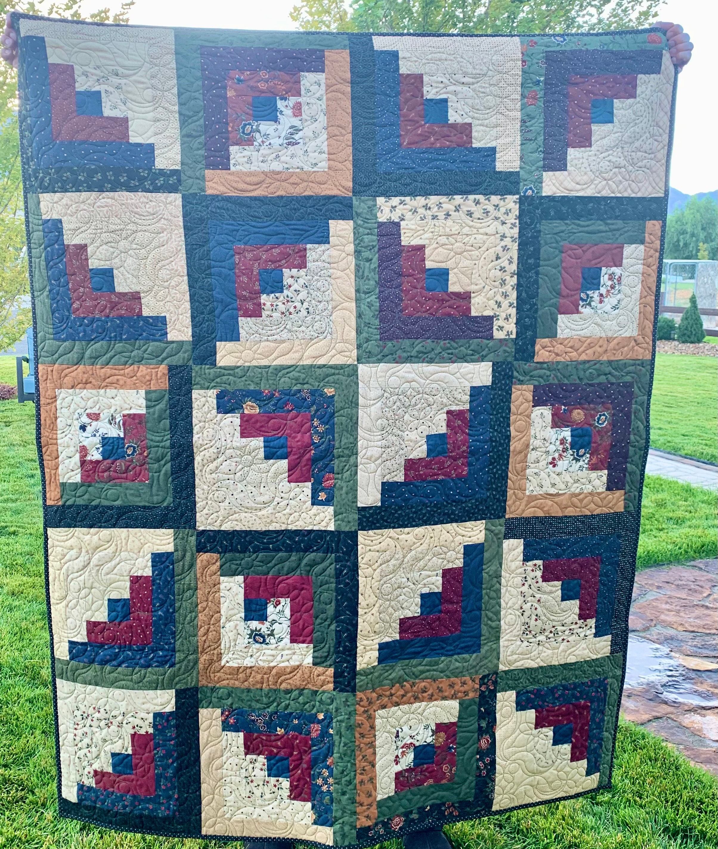 Handmade Log Cabin Quilt Etsy